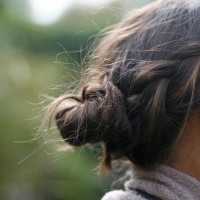 Side View of brunette bun for Summer