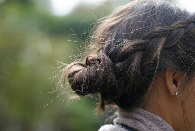 Side View of brunette bun for Summer