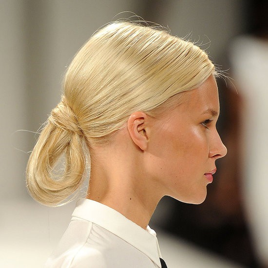 Sleek Blonde Loop Chignon