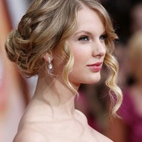 Taylor Swift Loose Bun Updo