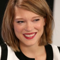 Adele Exarchopoulos Cute Short Bob Haircut for Round Face Shapes