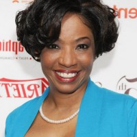 Adriane Lenox Short Curly Bob Hairstyle for Black Women