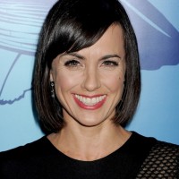 Constance Zimmer Medium Black Bob Hairstyle with Side Swept Bangs