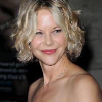 Meg Ryan Short Soft Curly Bob Hairstyle for Heart Faces