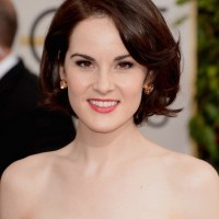 Layered Bob Hairstyle for Round Face Shapes from Michelle Dockery