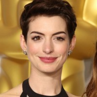 Celebrity Short Brown Pixie Cut from Anne Hathaway