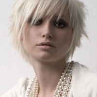 Cute Short Blonde EMO Haircut for Women