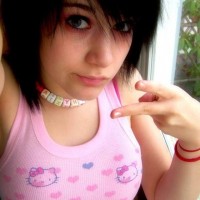 Girls Short EMO Hairstyle with Bangs