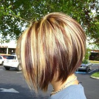 Side View of Highlighted Inverted Bob Haircut