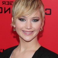 Jennifer Lawrence Cute Short Pixie Cut with Emo Bangs