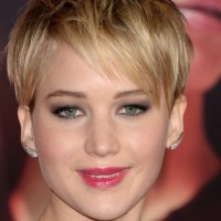 Jennifer Lawrence Short Messy Pixie Cut with Bangs