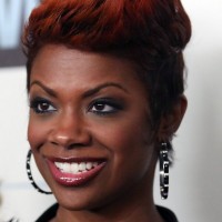 Kandi Burruss Cool Spiked Red Haircut for Black Women