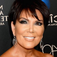 Kris Jenner Short Sleek Brown Pixie Cut for Women Over 50