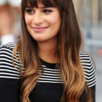 Lea Michele Long Ombre Hair