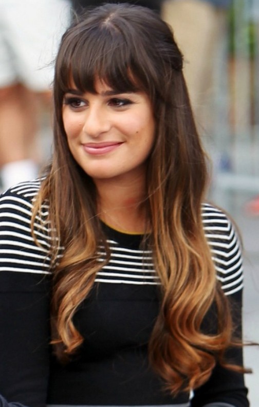 Lea Michele Long Ombre Hair