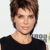 Lisa Rinna Short Messy Haircut for Thick Hair