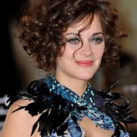 Marion Cotillard Short Brunette Curly Hairstyle for Mature Women