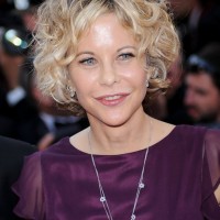 Meg Ryan Short Blonde Curly Hairstyle for Women Over 50