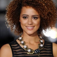 Nathalie Emmanuel Naturally Curly Hairstyle for Short Hair