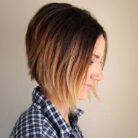 Short Ombre Inverted Bob Haircut for Women