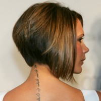 Side View of Victoria Beckham Inverted Bob Haircut