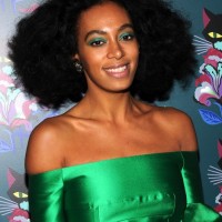 Solange Knowles Short African American Curly Hairstyle