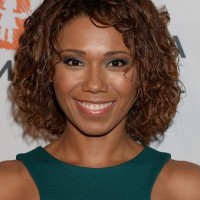 Toks Olagundoye Short Brown Curly Bob Hairstyle for Black Women