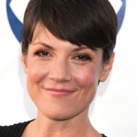 Zoe McLellan Short Pixie Cut with Side Swept Bangs