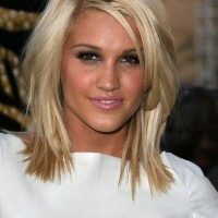 Ashley Roberts Layered Hairstyle for Medium Length Hair