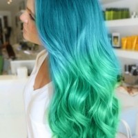 Blue to Green Ombre Hair