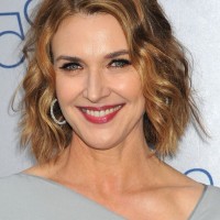 Brenda Strong Chin Length Wavy Bob Hairstyle for Mature Women