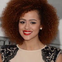 Celebrity Medium Curly Hairstyles from Nathalie Emmanuel