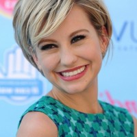 Chelsea Kane Cute Short Haircut with Side Swept Bangs for Girls