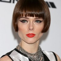 Coco Rocha Short Haircut with Blunt Bangs - Bob Cut