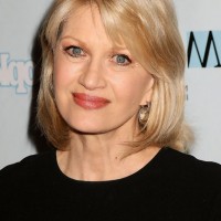 Diane Sawyer Layered Medium Hairstyle with Bangs for Older Women Over 50