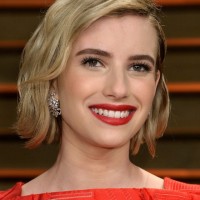 Emma Roberts Short Wavy Hairstyle for Wedding