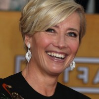 Emma Thompson Layered Razor Cut with Bangs for Women Over 50