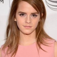 Emma Watson Latest Cute Layered Mid Length Straight Hairstyle for Summer