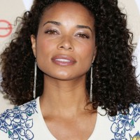 Female Celebrity Medium Dark Curly Hairstyle from Rochelle Aytes