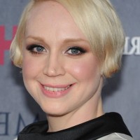 Gwendoline Christie Short Blonde Side Parted Haircut