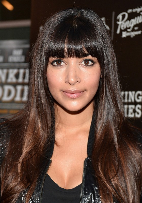 Hannah Simone Casual Black to Brown Ombre Hair for Long Straight Hair