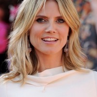 Heidi Klum Layered Hairstyle for Medium Length Hair