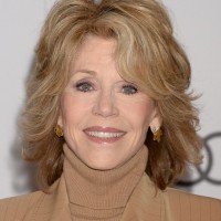 Jane Fonda Layered Shoulder Length Haircut for Women Over 60