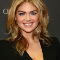 Kate Upton Layered Medium WAvy Hairstyle for Work