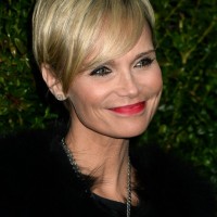 Kristin Chenoweth Short Straight Hairstyle with Side Swept Bangs