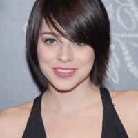 Krysta Rodriguez Short Straight Haircut with Side Swept Bangs