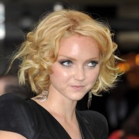 Lily Cole Medium Blonde Curly Hairstyle