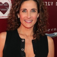 Melina Kanakaredes Shoulder Length Curly Hairstyle for Women Over 40