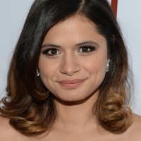 Melonie Diaz Medium Black to Brown Ombre Hairstyle for Round Faces