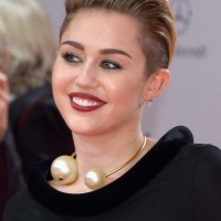 Miley Cyrus Short Straight Pull Back Haircut